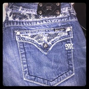 Miss Me 32 bootcut distressed with 34 inseam